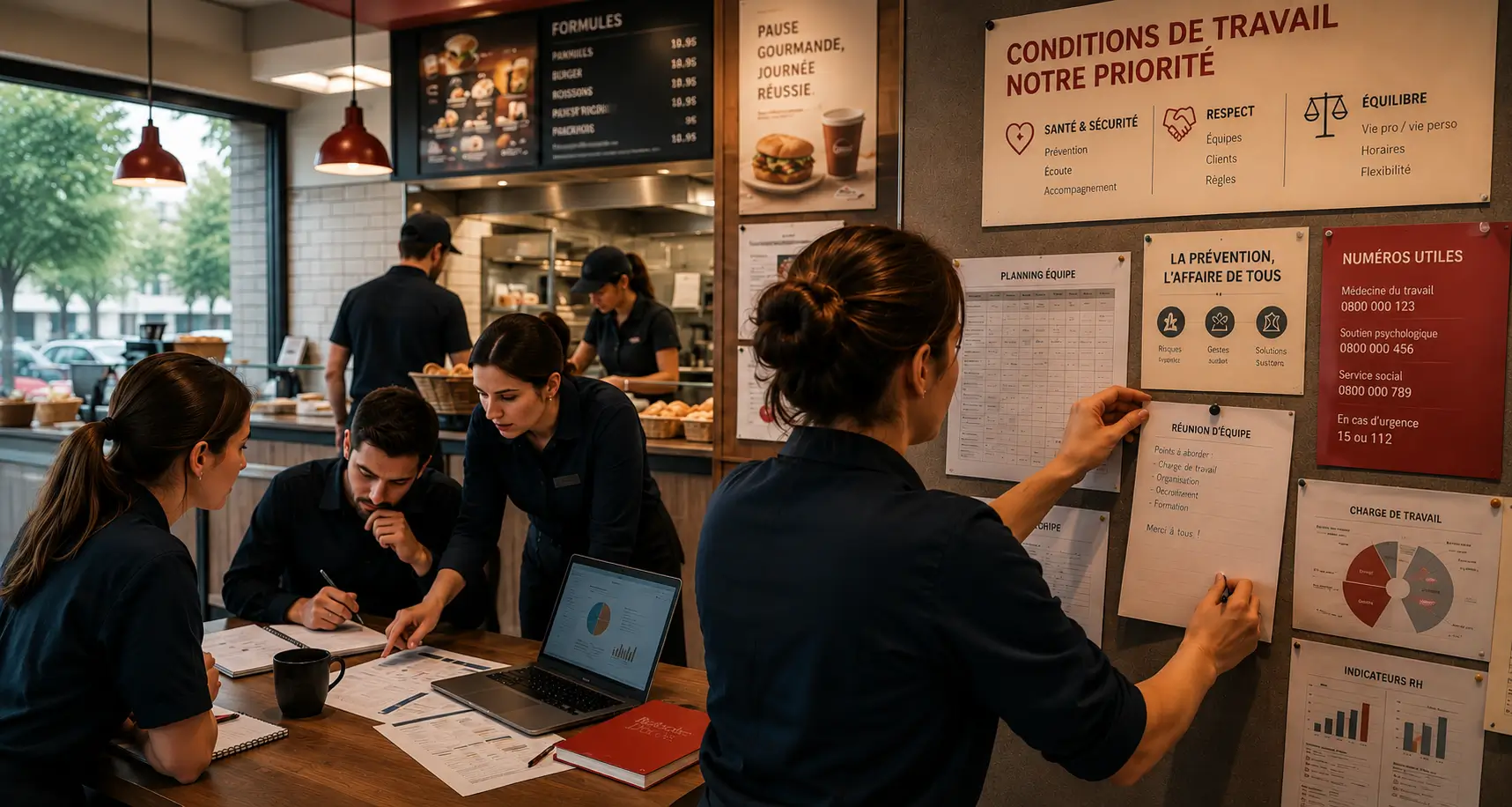 Réunion autour des conditions de travail et de l’emploi chez Brioche Dorée